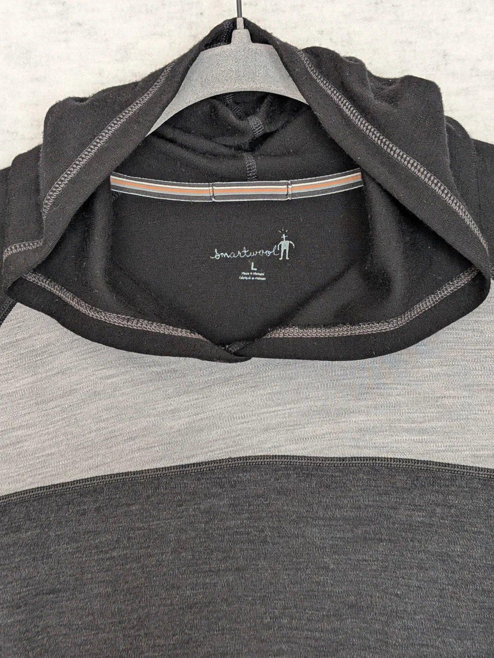 Smartwool Midweight 250 Color Block Pullover Baselayer Top Hoodie Sz L Merino